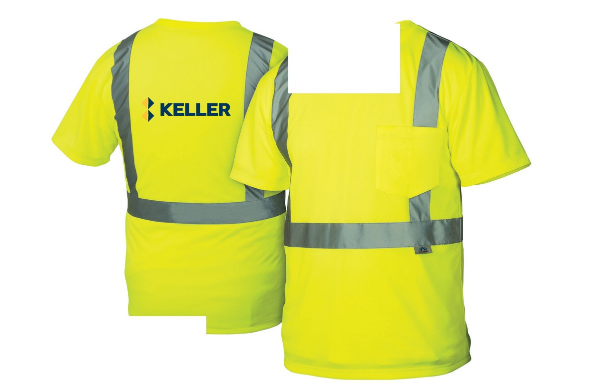 Pyramex RTS21 Series 3XL Hi-Vis Lime Class 2 Short Sleeve T-Shirt with Keller Logo
